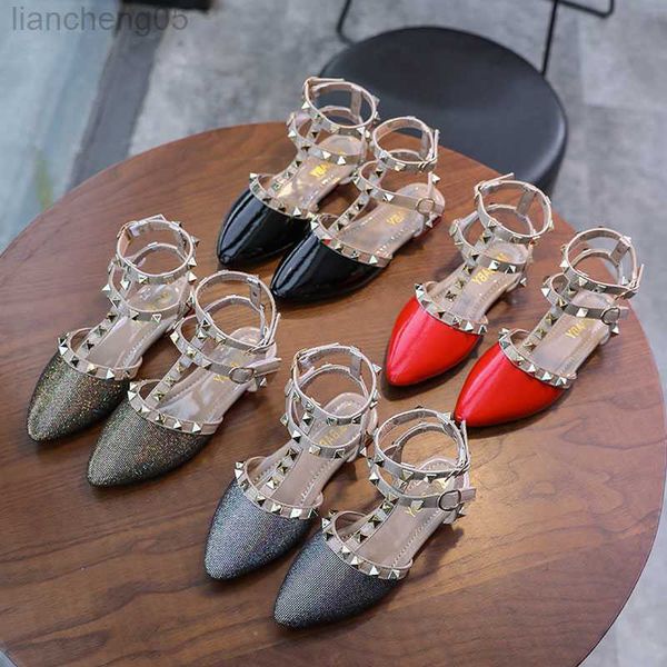 sandals girls rome sandals summer new children's korean fashion rivet metal designer closed-toe soft princess shoes flat beach sandals, Black;red
sandals girls rome sandals summer new children's korean fashion rivet metal designer closed-toe soft princess shoes flat beach sandals, Black;red