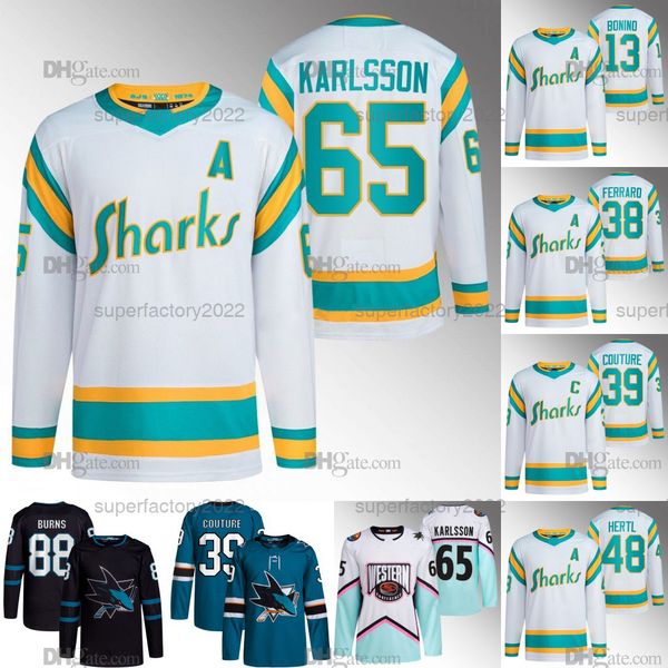 65 erik karlsson san 2022-23 reverse retro jersey jose sharks logan couture timo meier aaron dell nick bonino kaapo kahkonen matt benning os, Black;red
65 erik karlsson san 2022-23 reverse retro jersey jose sharks logan couture timo meier aaron dell nick bonino kaapo kahkonen matt benning os, Black;red