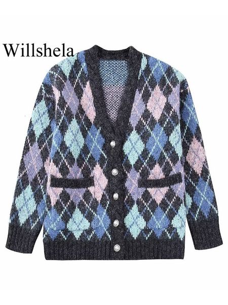 women s knits tees willshela women fashion argyle plaid single breasted cardigan sweater vintage long sleeves v neck female chic lady outfit, White
women s knits tees willshela women fashion argyle plaid single breasted cardigan sweater vintage long sleeves v neck female chic lady outfit, White
