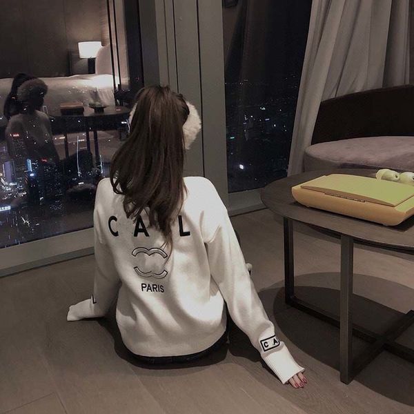 womens sweaters designer 2023 dress luxury women style long sleeve oversize knit pullover female casual loose brand embroidery, White;black
womens sweaters designer 2023 dress luxury women style long sleeve oversize knit pullover female casual loose brand embroidery, White;black