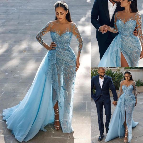 split evening dresses long sleeve plunging neckline beaded sequins mermaid formal evening gowns detachable train crystal prom dresses, Black;red
split evening dresses long sleeve plunging neckline beaded sequins mermaid formal evening gowns detachable train crystal prom dresses, Black;red