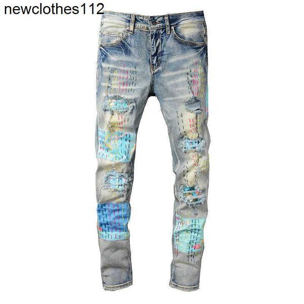 patch trend amirly ripped men's craft jeans leisure designer brand fashion young pants hole cool stylish color elastic slim, Blue
patch trend amirly ripped men's craft jeans leisure designer brand fashion young pants hole cool stylish color elastic slim, Blue