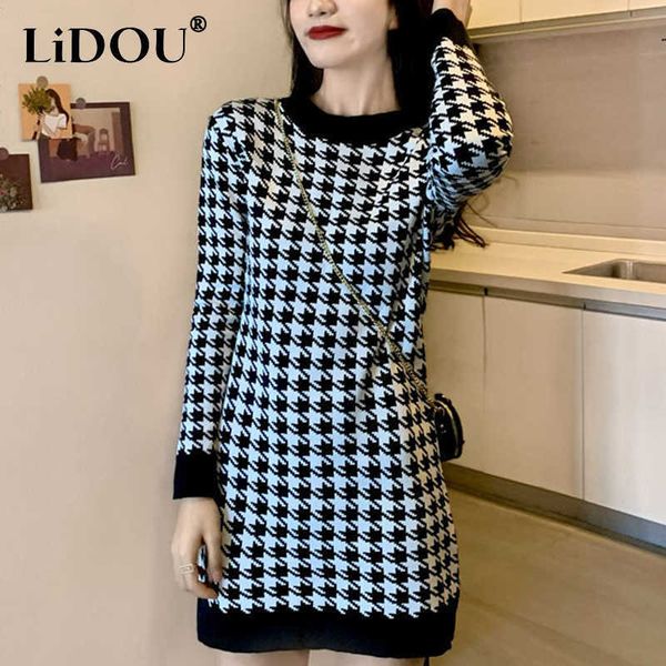 casual dresses autumn winter vintage houndstooth print mini bodycon dress ladies casual fashion robe knitting plaid dresses vestidos de fies, Black;gray
casual dresses autumn winter vintage houndstooth print mini bodycon dress ladies casual fashion robe knitting plaid dresses vestidos de fies, Black;gray