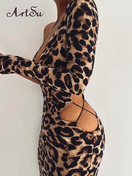 casual dresses artsu bandage cut out leopard print midi dress outfits women party club autumn long sleeve dresses bodycon clothes z0216, Black;gray 
casual dresses artsu bandage cut out leopard print midi dress outfits women party club autumn long sleeve dresses bodycon clothes z0216, Black;gray