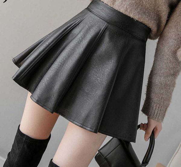 jielur pu pleated autumn women solid color leather winter slim high waist saia faldas chic zipper mini skirt, Black
jielur pu pleated autumn women solid color leather winter slim high waist saia faldas chic zipper mini skirt, Black