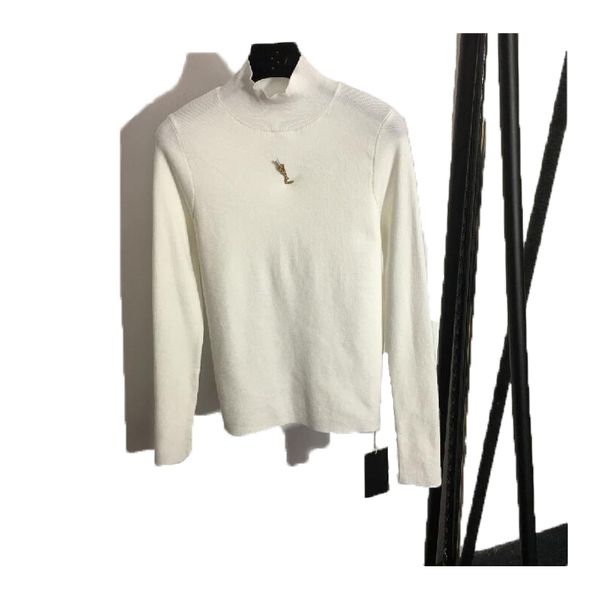 23ss womens knits sweater designer fashions knitted classic standing neck long-sleeved sweater high elastic women wear tees size s-l, White
23ss womens knits sweater designer fashions knitted classic standing neck long-sleeved sweater high elastic women wear tees size s-l, White