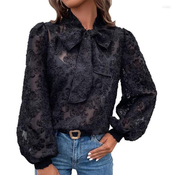 blouses women women's bow tie neck lantern sleeve black elegant see through mesh spring summer street ladies shirts, White
blouses women women's bow tie neck lantern sleeve black elegant see through mesh spring summer street ladies shirts, White