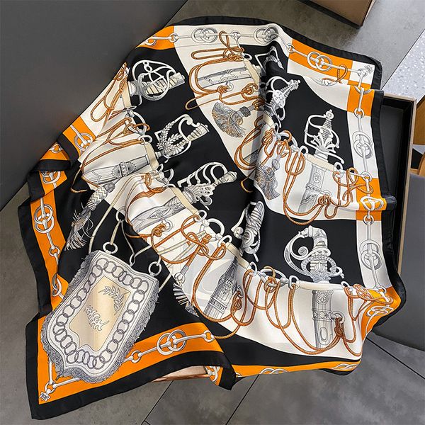 2023 silk scarf small square women's senior sense french chain carriage scarf with shirt ins headband bandana 70x70cm, Blue;gray
2023 silk scarf small square women's senior sense french chain carriage scarf with shirt ins headband bandana 70x70cm, Blue;gray