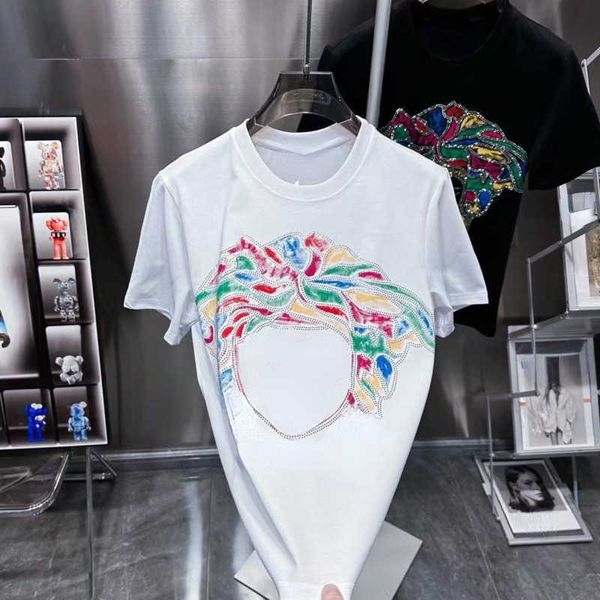 men's plus size tees luxury t shirt designer shirts chest graffiti diamond printing round neck short-sleeved summer pullover women', White;black
men's plus size tees luxury t shirt designer shirts chest graffiti diamond printing round neck short-sleeved summer pullover women', White;black