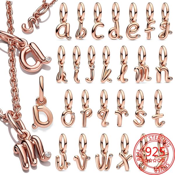 2023 new s925 sterling silver rose gold letter a-z script alphabet dangle charms fit pandora bracelet pendant diy romantic jewelry gift, Black
2023 new s925 sterling silver rose gold letter a-z script alphabet dangle charms fit pandora bracelet pendant diy romantic jewelry gift, Black
