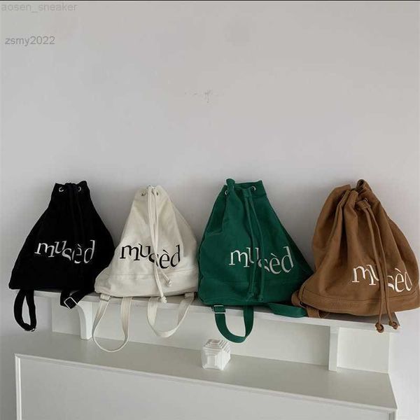 backpack embroidered women's backpacks canvas drawstring school bags for teenagers casual backpacks for female big capacity
