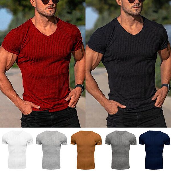men's v neck t shirt short sleeve slim fit casual plain tee soft cotton new, White;black
men's v neck t shirt short sleeve slim fit casual plain tee soft cotton new, White;black