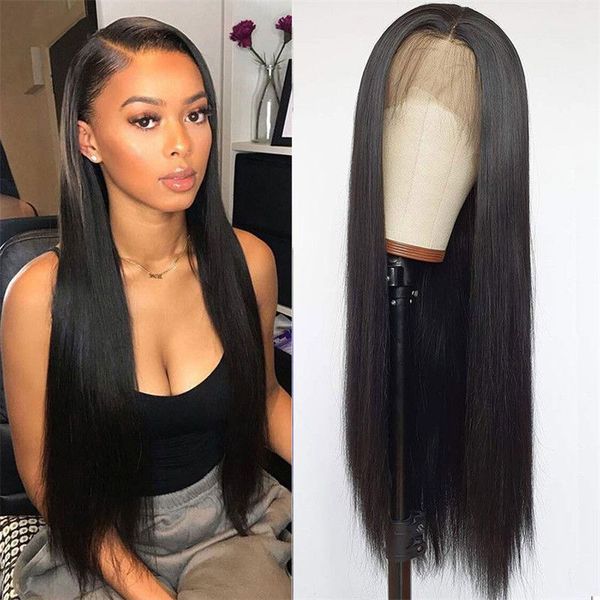 13x4 straight lace front wig black colored wigs for women
13x4 straight lace front wig black colored wigs for women