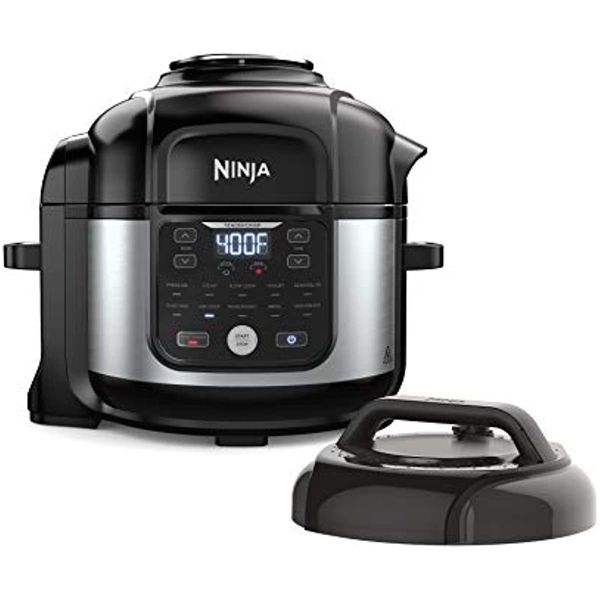 ninja fd302 foodi 11-in-1 pro 6.5 qt. pressure cooker and air fryer that steams with 4.6 qt. crisper plate, nesting broil rack and recipe bo
ninja fd302 foodi 11-in-1 pro 6.5 qt. pressure cooker and air fryer that steams with 4.6 qt. crisper plate, nesting broil rack and recipe bo