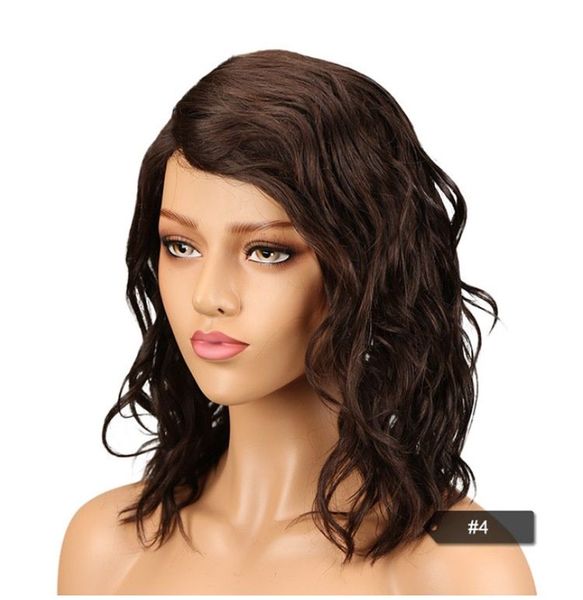 brown wave human hair with bangs 14 inch medium length curly bob for lace wigs, Black;brown
brown wave human hair with bangs 14 inch medium length curly bob for lace wigs, Black;brown