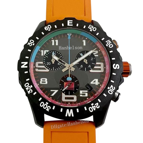 Image of Mens Watch Luminous Chronograph Professional 44mm Wristwatch Sports Orange Rubber 1884 Men Watch Quartz Sapphire Glass 2023 LIMITED EDITION Watches