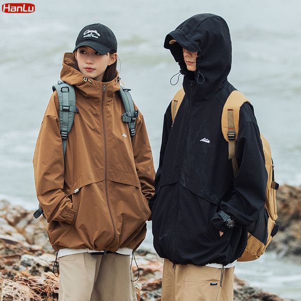 men s jackets 2023 spring hiking climbing outerwear windproof jacket hooded coats men women loose patchwork zipper hat plus size 230217, Black;brown
men s jackets 2023 spring hiking climbing outerwear windproof jacket hooded coats men women loose patchwork zipper hat plus size 230217, Black;brown