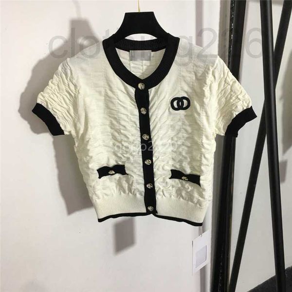 designer 2022 womens summer knit tee with letter pattern milan runway cotton crop t-shirt clothing high end cardigan r8pv, White
designer 2022 womens summer knit tee with letter pattern milan runway cotton crop t-shirt clothing high end cardigan r8pv, White