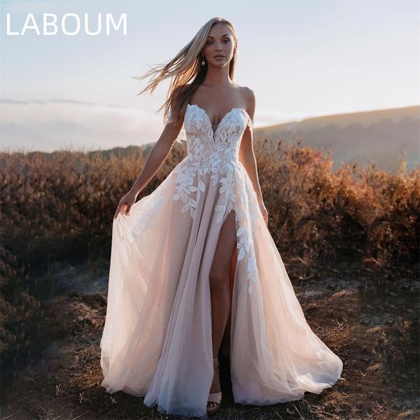 party dresses laboum high split boho a line wedding for women lace applique bridal gowns strapless backless bride dress vestidos 230217, White;black
party dresses laboum high split boho a line wedding for women lace applique bridal gowns strapless backless bride dress vestidos 230217, White;black