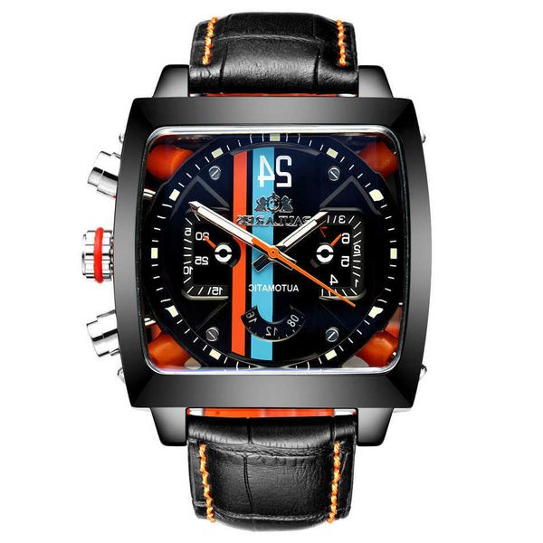 wrist watch mechanical brand real leather stainless steel black orange blue casual perspective view men iced out, Slivery;black
wrist watch mechanical brand real leather stainless steel black orange blue casual perspective view men iced out, Slivery;black