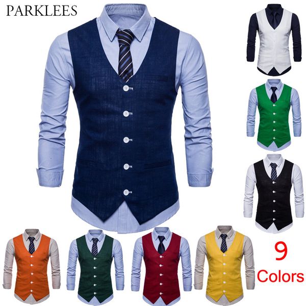 men's vests mens slim fit single breasted suit vest brand formal dress business wedding vest waistcoat men solid color gilet homme 2302, Black;white
men's vests mens slim fit single breasted suit vest brand formal dress business wedding vest waistcoat men solid color gilet homme 2302, Black;white