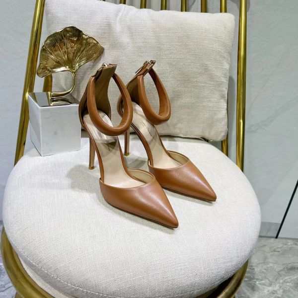 high-quality womens shoes version leather sandals slim high heels baotou pointed fashion show style leathe wrap heel, Black
high-quality womens shoes version leather sandals slim high heels baotou pointed fashion show style leathe wrap heel, Black