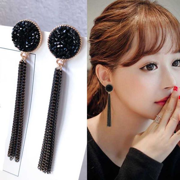 charm copper alloy zhiqing 04 fashion trendy net red temperament black chain tassel earrings, Golden
charm copper alloy zhiqing 04 fashion trendy net red temperament black chain tassel earrings, Golden