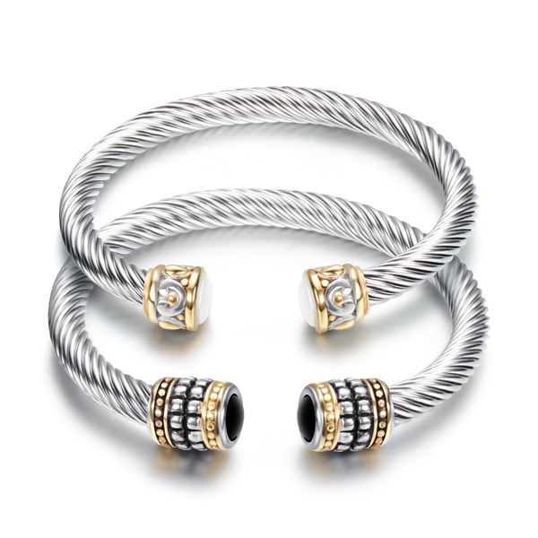 fashion women gold bangle wire cable cuff bracelet retro style titanium steel cable mesh cuff bracelets, Black
fashion women gold bangle wire cable cuff bracelet retro style titanium steel cable mesh cuff bracelets, Black