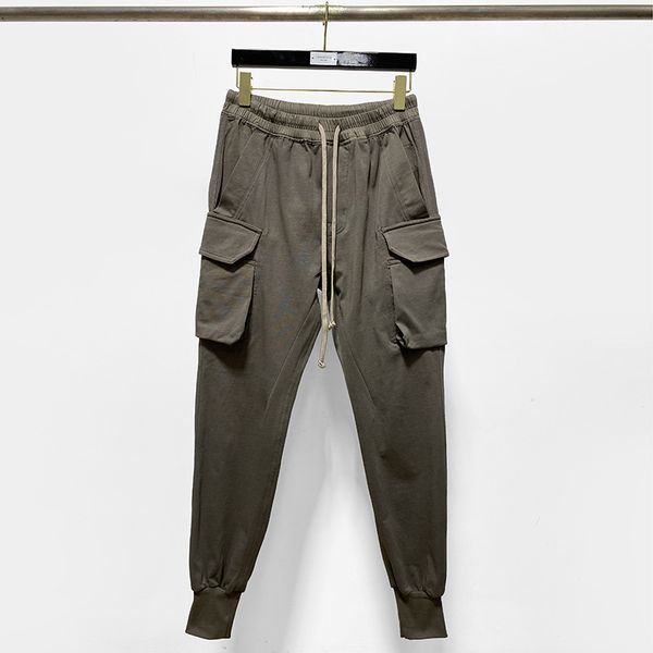ro men's trousers casual pants women's pocket tooling high street men's haren pants, Black
