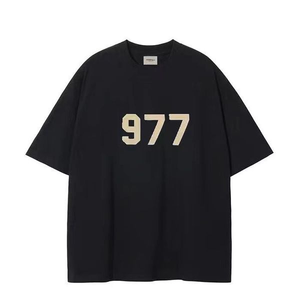 

Fashion ESS Designer T-shirt Mens Letter Print T Shirts Black Male Loose Unisex Short Sleeve Tshirt Streetwear, Navy