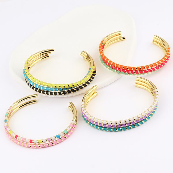 designer luxury hard bangle 18k gold-plated wristband set with fluffy geometric bangles gives the young couple the birthday jewelry, Black
designer luxury hard bangle 18k gold-plated wristband set with fluffy geometric bangles gives the young couple the birthday jewelry, Black