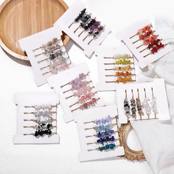 wholesale natural irregular gravel crystal amethyst hair clips simple girlfriends gift hair accessories set, Golden;silver
wholesale natural irregular gravel crystal amethyst hair clips simple girlfriends gift hair accessories set, Golden;silver