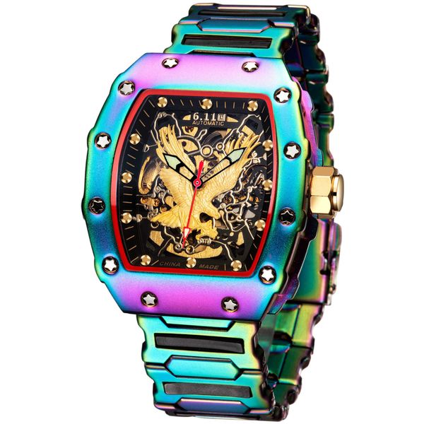 wrist watch net red miller same steel strap transparent bottom automatic mechanical men's net wine barrel fashion, Slivery;black
wrist watch net red miller same steel strap transparent bottom automatic mechanical men's net wine barrel fashion, Slivery;black