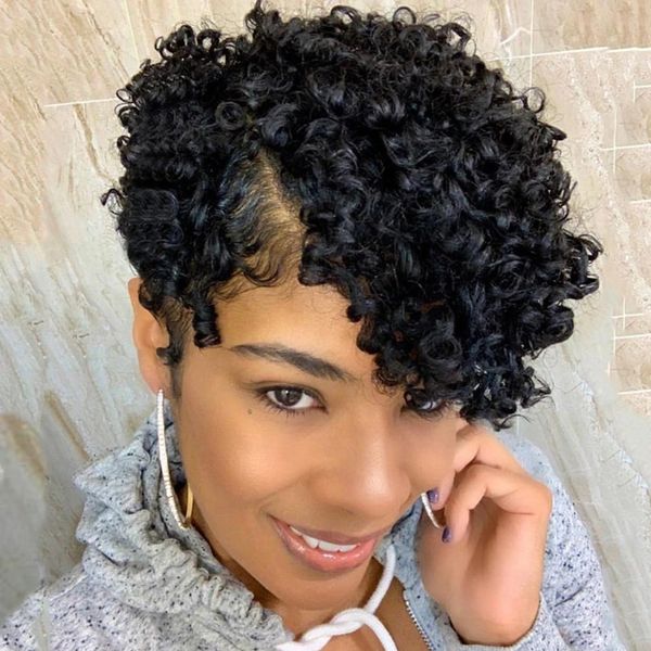 curly human hair wig short bob lace wigs colored brazilian hair wig for black women jerry curl pixie cut lace part wig 150%density, Black;brown
curly human hair wig short bob lace wigs colored brazilian hair wig for black women jerry curl pixie cut lace part wig 150%density, Black;brown