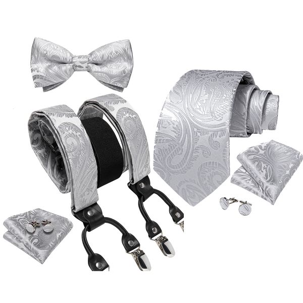 suspenders adjustable men's elastic braces for man shirt decor 100 silk necktie bowtie pocket square cuffins set 35cm wide 230217, Black;white
suspenders adjustable men's elastic braces for man shirt decor 100 silk necktie bowtie pocket square cuffins set 35cm wide 230217, Black;white