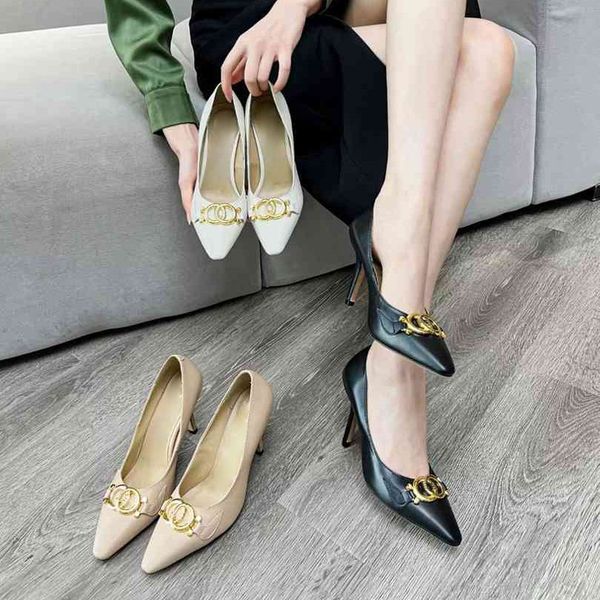 new dress shoes single shoe pointed stiletto heels diamond buckle double letter metal buckle women leather spring summer shopping outside sa, Black
new dress shoes single shoe pointed stiletto heels diamond buckle double letter metal buckle women leather spring summer shopping outside sa, Black