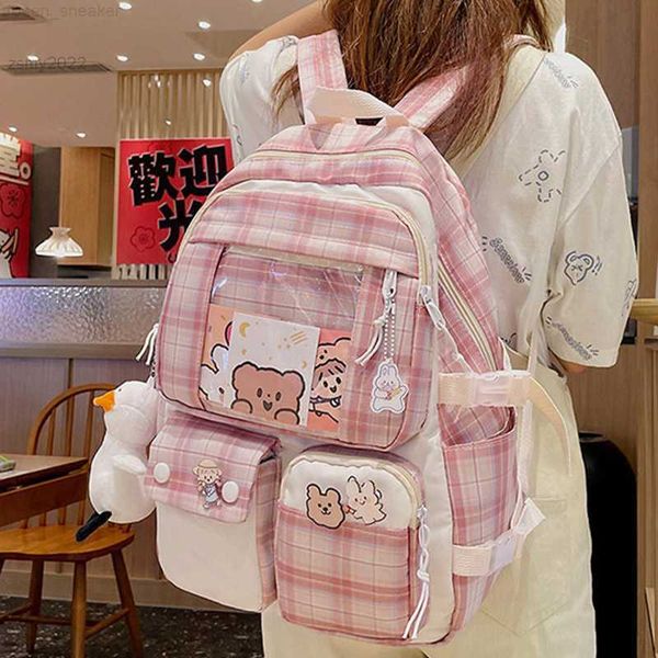 est plaid transparent pvc kawaii contrast color girls college leisure kawaii backpack large nylon school backpack for women bags
est plaid transparent pvc kawaii contrast color girls college leisure kawaii backpack large nylon school backpack for women bags