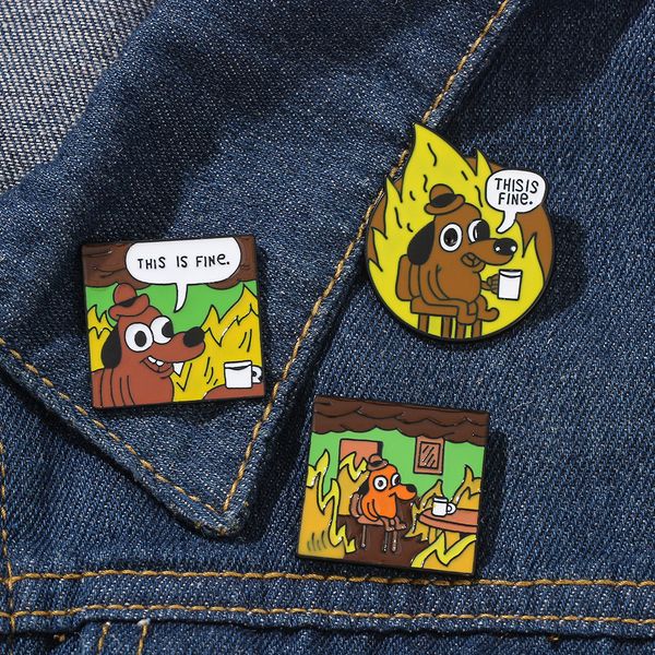 this is fine pin cute anime movies games hard enamel pins collect metal cartoon brooch backpack hat bag collar lapel badges, Blue
this is fine pin cute anime movies games hard enamel pins collect metal cartoon brooch backpack hat bag collar lapel badges, Blue