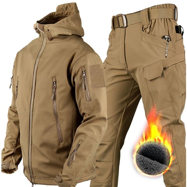 men s tracksuits kamb multi pockets fleece warm winter autumn tactical jackets suit waterproof cargo pants for army trousers male 230217, Gray
men s tracksuits kamb multi pockets fleece warm winter autumn tactical jackets suit waterproof cargo pants for army trousers male 230217, Gray