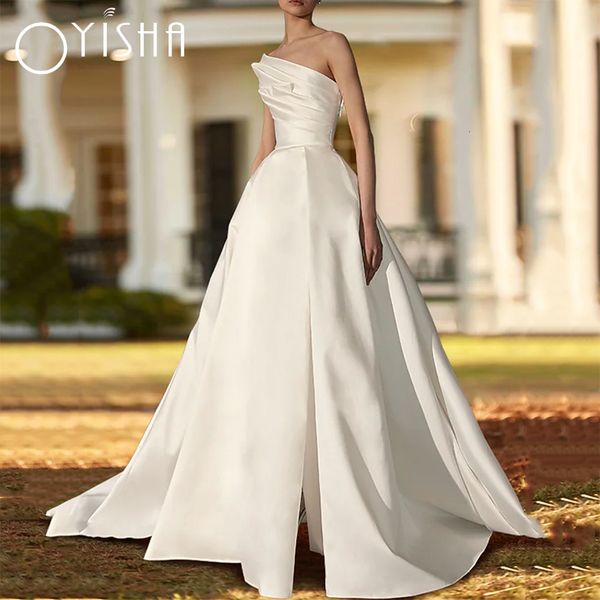 party dresses oyisha elegant one shoulder formal wedding a line sleeveless satin with ruched 2023 bridal gowns robe de marie zipper 230217, White;black
party dresses oyisha elegant one shoulder formal wedding a line sleeveless satin with ruched 2023 bridal gowns robe de marie zipper 230217, White;black