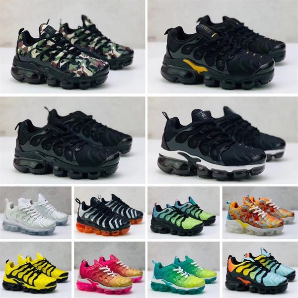 

kids tn plus baby boy girl children athletic shoes fashion sneaker outdoor black white multi camouflage running eur28-35 aa278