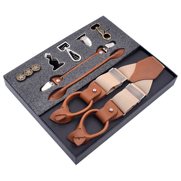 suspenders men's vintage leather clip button hook adjustable elastic trouser braces straps father husband gifts 230217, Black;white
suspenders men's vintage leather clip button hook adjustable elastic trouser braces straps father husband gifts 230217, Black;white