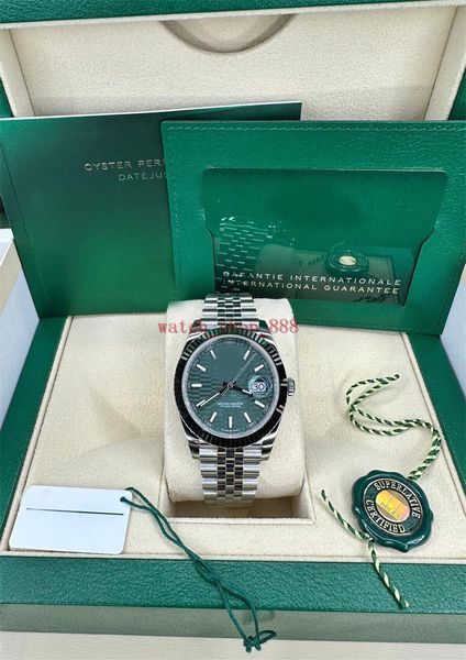 luxury wristwatch datejust 41 mint green fluted motif baton dial jubilee 126334 men's automatic watch, Slivery;brown
luxury wristwatch datejust 41 mint green fluted motif baton dial jubilee 126334 men's automatic watch, Slivery;brown