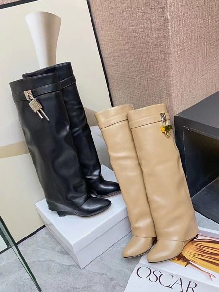 women's boots shark zipper knee-high pointy new dress shoes heel solid color leather pants fall runway ladies over-the-knee booties, Black
women's boots shark zipper knee-high pointy new dress shoes heel solid color leather pants fall runway ladies over-the-knee booties, Black