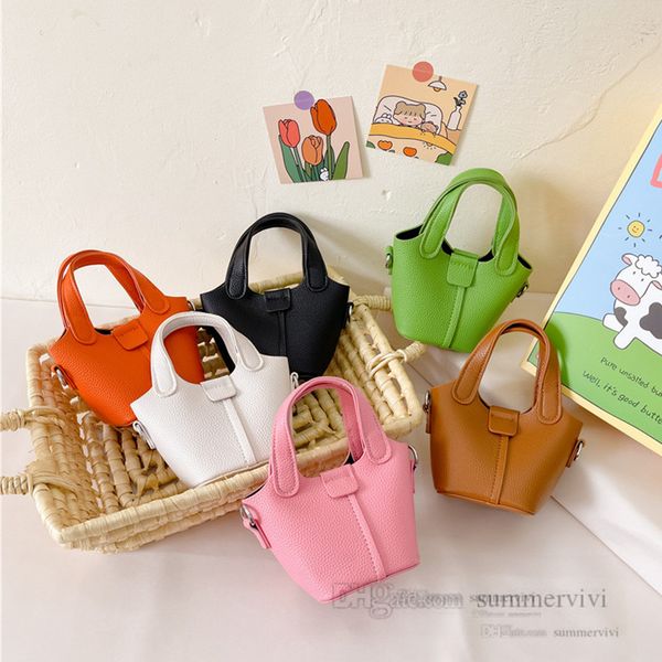 children mini bucket handbag girls candy color pu leather crossbody bags 2023 kids metals chain one-shoulder bag z0300, Black
children mini bucket handbag girls candy color pu leather crossbody bags 2023 kids metals chain one-shoulder bag z0300, Black