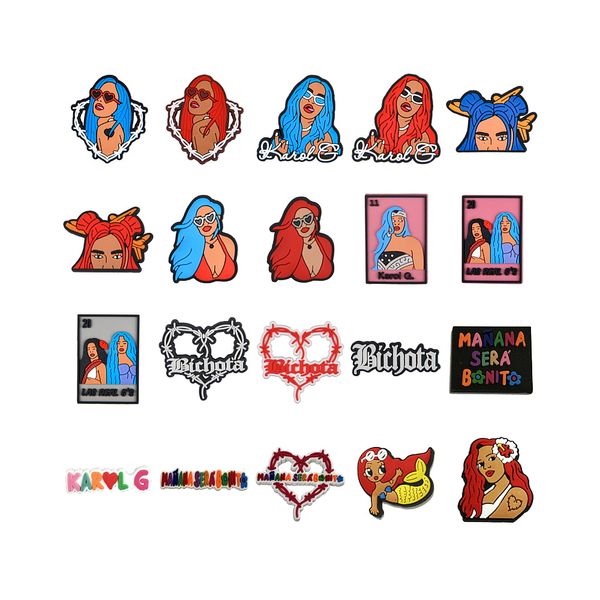 croc charms 2023 fashion karol g croc shoe charms wholesale, White;pink 
croc charms 2023 fashion karol g croc shoe charms wholesale, White;pink