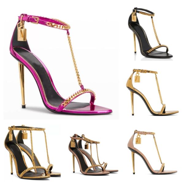 2023 luxury padlock pointy naked sandals shoes womens lock & key metal stiletto heels gold chain link lady party wedding dress shoe eu35-43, Black
2023 luxury padlock pointy naked sandals shoes womens lock & key metal stiletto heels gold chain link lady party wedding dress shoe eu35-43, Black