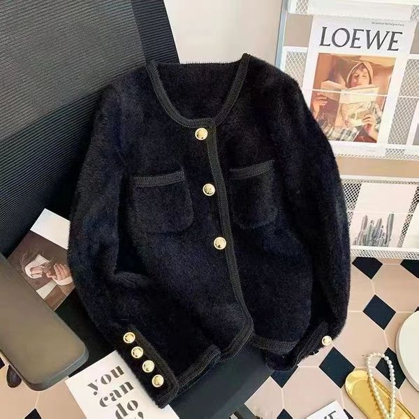 2023 women's coat knitted single breasted sweater cardigan solid color spring and autumn round neck coat high-end ladies short style wo, Black;brown
2023 women's coat knitted single breasted sweater cardigan solid color spring and autumn round neck coat high-end ladies short style wo, Black;brown