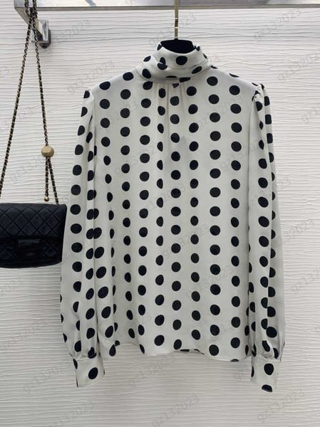 dot printing blouse shirts ruffled shoulders high neck long sleeves shirt silk crepe de chine fabric fashion temperament blouse for women d, White
dot printing blouse shirts ruffled shoulders high neck long sleeves shirt silk crepe de chine fabric fashion temperament blouse for women d, White