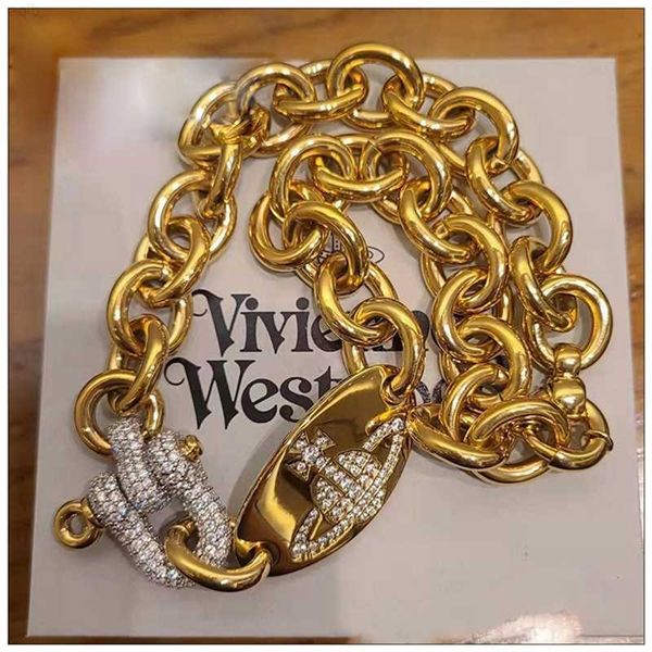 high version vivienne queen mother of the west vivienne full diamond u-shaped chain saturn necklace bracelet couple punk, Silver
high version vivienne queen mother of the west vivienne full diamond u-shaped chain saturn necklace bracelet couple punk, Silver